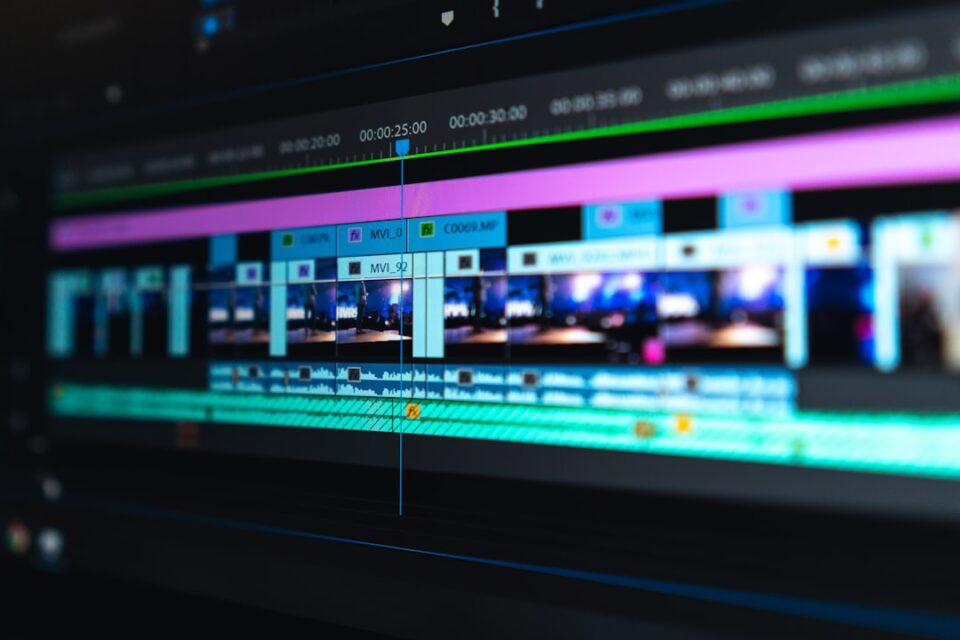 video editing workflow cover showing timeline cards, folders, and a clean edit board