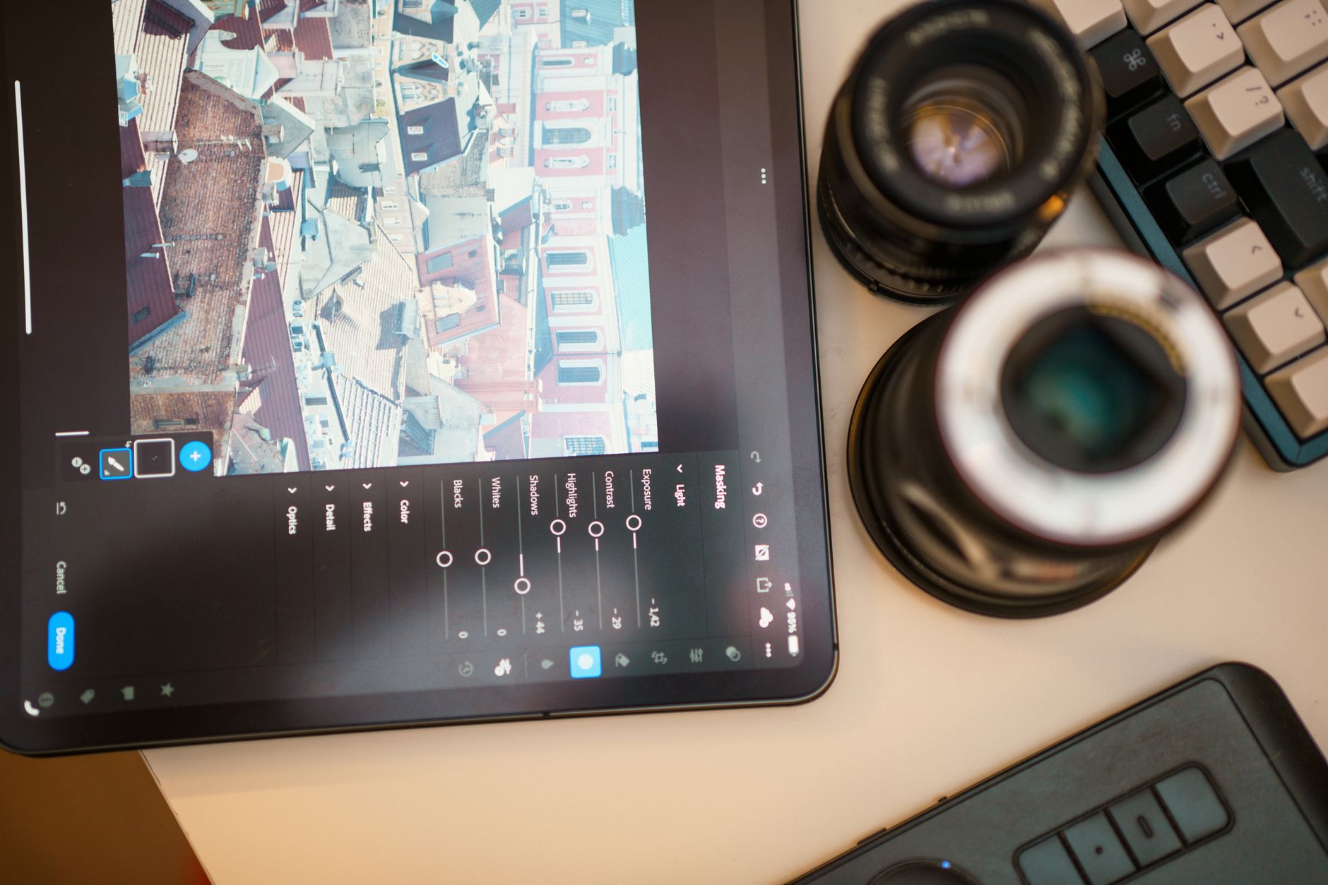 Cover illustration: non-destructive photo editing workflow across popular apps, showing RAW files, adjustment sliders, and layered masks